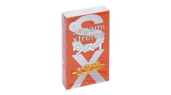 Bao cao su Sagami Xtreme siêu mỏng 52mm hộp 10 cái