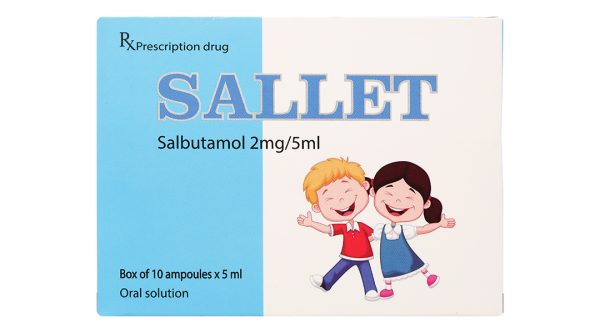 Dung dịch uống Sallet 2mg/5ml trị hen suyễn, viêm phế quản (10 ống x 5ml)