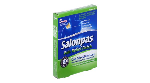 Cao dán Salonpas Pain Relief Patch (7cm x 10cm) giảm đau, kháng viêm cơ khớp hộp 5 miếng