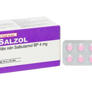 Salzol 4mg trị các chứng hen suyễn, khó thở liên tục (10 vỉ x 10 viên)