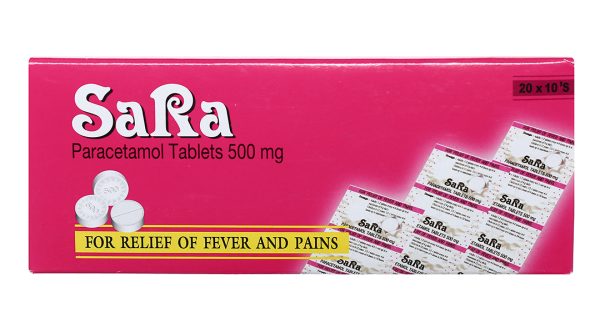 Sara 500mg trị các chứng đau và sốt từ nhẹ đến vừa (20 vỉ x 10 viên)