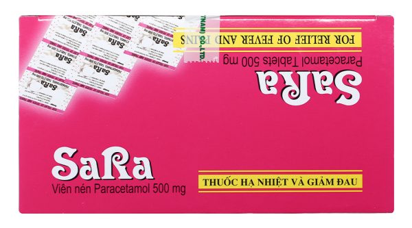 Sara 500mg trị các chứng đau và sốt từ nhẹ đến vừa (20 vỉ x 10 viên)