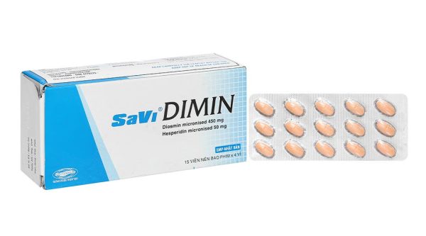 Savi Dimin điều trị triệu chứng suy tĩnh mạch - mạch bạch huyết, trĩ cấp (4 vỉ x 15 viên)