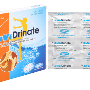 Viên sủi bọt Savi Drinate trị loãng xương (1 vỉ x 4 viên)