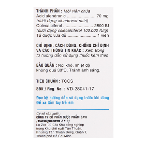 Viên sủi bọt Savi Drinate trị loãng xương (1 vỉ x 4 viên)