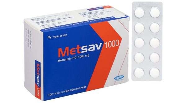 Metsav 1000 điều trị đái tháo đường (10 vỉ x 10 viên)