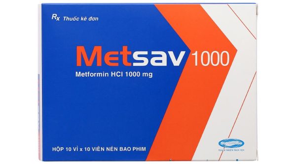 Metsav 1000 điều trị đái tháo đường (10 vỉ x 10 viên)
