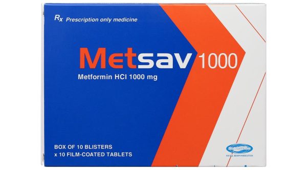 Metsav 1000 điều trị đái tháo đường (10 vỉ x 10 viên)