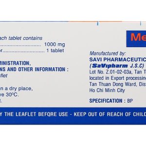 Metsav 1000 điều trị đái tháo đường (10 vỉ x 10 viên)