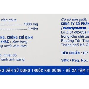 Metsav 1000 điều trị đái tháo đường (10 vỉ x 10 viên)