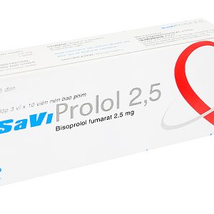 SaviProlol 2.5mg trị tăng huyết áp, đau thắt ngực (3 vỉ x 10 viên)