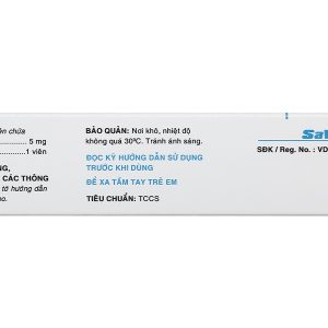 SaViProlol 5 trị tăng huyết áp, đau thắt ngực (3 vỉ x 10 viên)