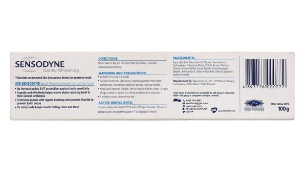 Kem đánh răng Sensodyne Gentle Whitening giúp làm trắng răng tuýp 100g
