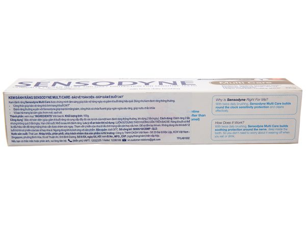 Kem đánh răng Sensodyne Multi Care bảo vệ răng, giảm ê buốt tuýp 100g