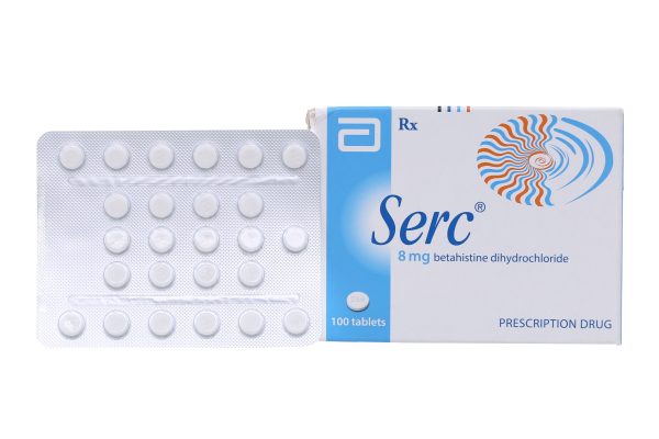 Serc 8mg trị chóng mặt tiền đình (4 vỉ x 25 viên)