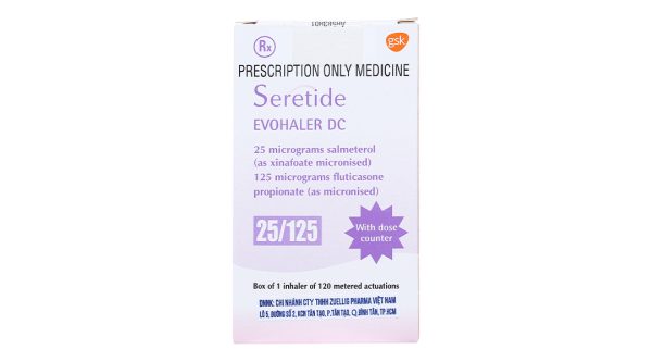 Thuốc xịt khí dung Seretide Evohaler DC 25/125mcg trị hen suyễn bình 120 liều xịt