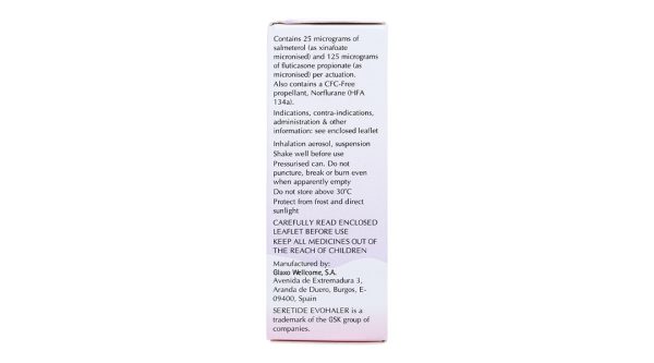 Thuốc xịt khí dung Seretide Evohaler DC 25/125mcg trị hen suyễn bình 120 liều xịt