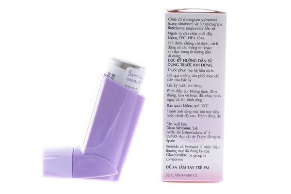 Thuốc xịt khí dung Seretide Evohaler DC 25/50 trị hen suyễn bình 120 liều xịt