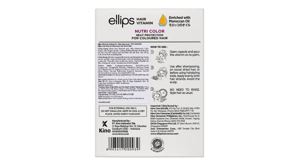 Serum dưỡng tóc Ellips Hair Vitamin dành cho tóc nhuộm hộp 12 viên
