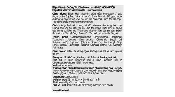 Serum dưỡng tóc Ellips Hair Vitamin giúp phục hồi tóc hư tổn hộp 12 viên