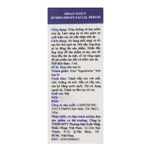 Serum Obagi Daily Hydro-Drops giúp dưỡng ẩm phục hồi da chai 5ml