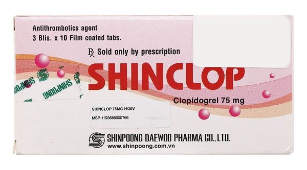 Shinclop 75mg ngừa xơ vữa động mạch (3 vỉ x 10 viên)