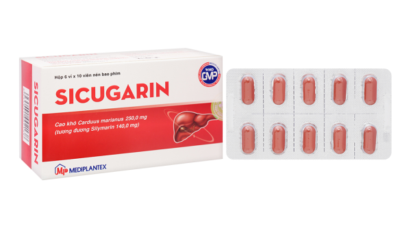 Sicugarin hỗ trợ trị bệnh viêm gan mãn tính, xơ gan (6 vỉ x 10 viên)