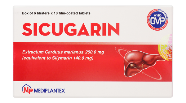 Sicugarin hỗ trợ trị bệnh viêm gan mãn tính, xơ gan (6 vỉ x 10 viên)
