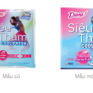 Băng vệ sinh Diana Cool Fresh viền êm chống tràn, có cánh gói 8 miếng
