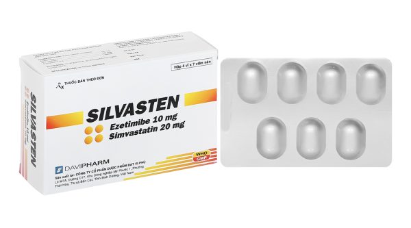 Silvasten 20/10mg trị rối loạn mỡ máu (4 vỉ x 7 viên)