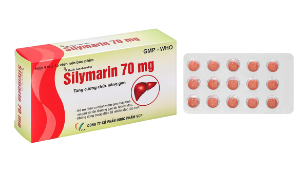 Silymarin VCP 70mg hỗ trợ trị bệnh viêm gan mãn tính, xơ gan (4 vỉ x 15 viên)