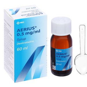 Siro Aerius 0.5mg/ml trị các triệu chứng viêm mũi dị ứng, mày đay chai 60ml