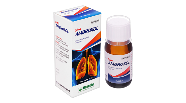 Sirô Ambroxol Danapha 15mg/5ml hỗ trợ trị các rối loạn bài tiết ở phế quản chai 60ml