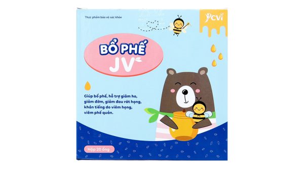 Siro Bổ phế JV giúp giảm ho, giảm đau rát họng hộp 20 ống x 10ml