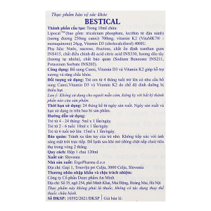 Siro ErgoPharma Bestical hỗ trợ xương và răng chắc khỏe chai 120ml