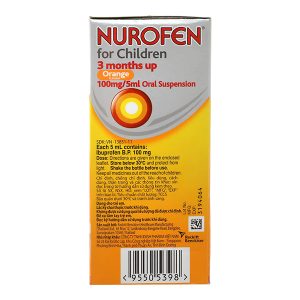 Hỗn dịch uống Nurofen For Children 100mg/5ml giảm đau, hạ sốt chai 60ml