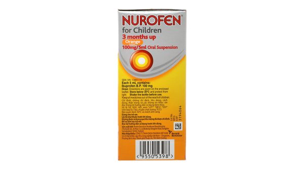 Hỗn dịch uống Nurofen For Children 100mg/5ml giảm đau, hạ sốt chai 60ml