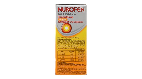 Hỗn dịch uống Nurofen For Children 100mg/5ml giảm đau, hạ sốt chai 60ml