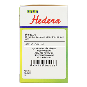 Sirô Hedera trị triệu chứng viêm phế quản, viêm đường hô hấp kèm ho (30 gói x 5ml)