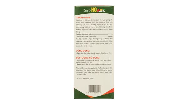 Siro ABC hỗ trợ giảm ho, loãng đờm chai 100ml