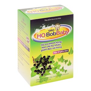 Siro Ho BobBaby hỗ trợ giảm ho, giảm đau rát họng hộp 30 gói x 5ml
