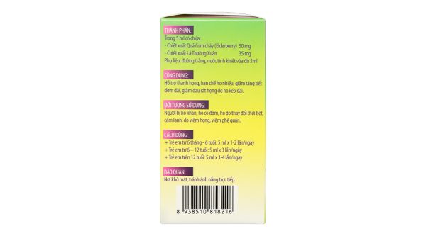 Siro Ho BobBaby hỗ trợ giảm ho, giảm đau rát họng hộp 30 gói x 5ml