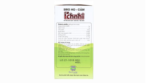 Siro Ho - Cảm Ích Nhi hỗ trợ giảm ho, tăng đề kháng hộp 30 gói x 5ml