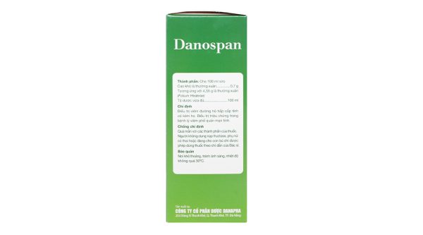 Siro Danospan trị viêm đường hô hấp cấp có kèm ho, viêm phổi mạn tính chai 100ml