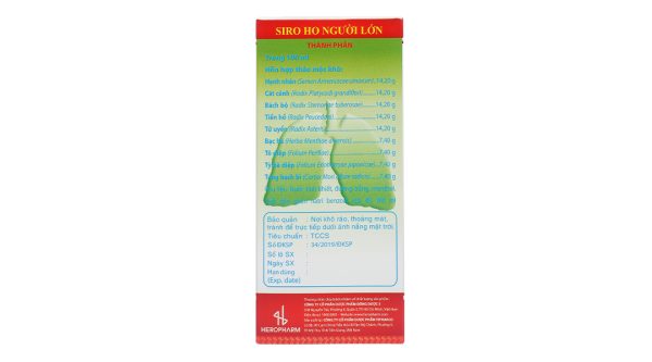 Siro Ho Người lớn hỗ trợ giảm ho, đau rát họng chai 90ml
