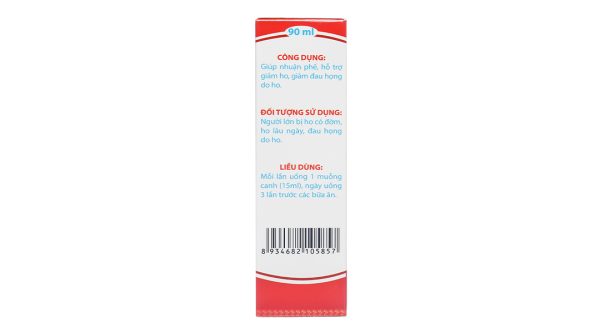 Siro Ho Người lớn hỗ trợ giảm ho, đau rát họng chai 90ml