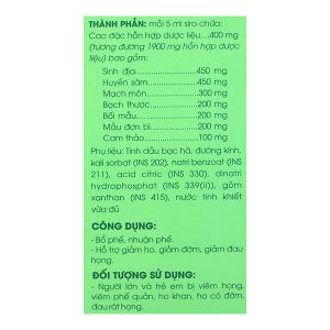 Siro Slaska New bổ phế, giảm ho chai 100ml