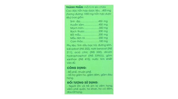 Siro Slaska New bổ phế, giảm ho chai 100ml