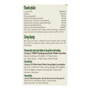 Siro Kiddy ABC giúp ăn ngon, nâng cao sức đề kháng chai 125ml