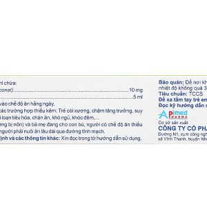 Siro Paluzine 10mg/5ml phòng ngừa và trị các trường hợp thiếu kẽm (20 ống x 5ml)